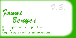 fanni benyei business card